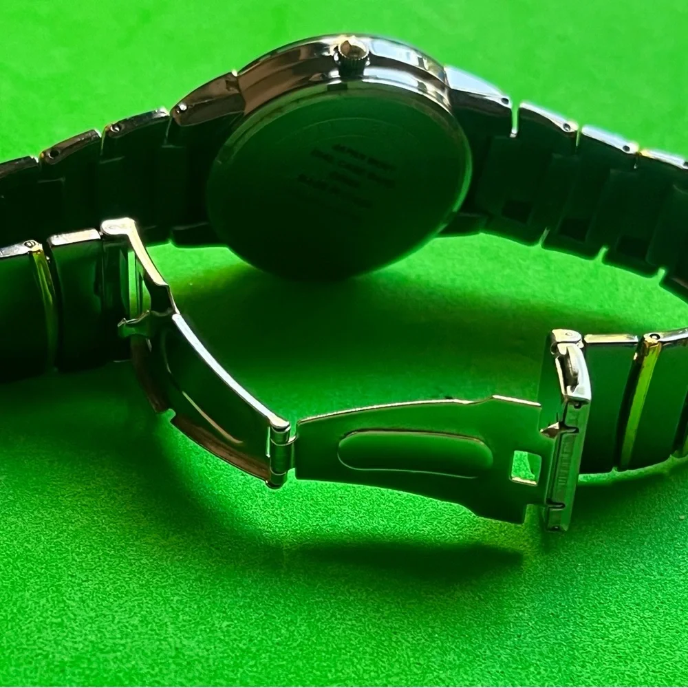 Geneva Hematite Diamond Look Men's Watch
